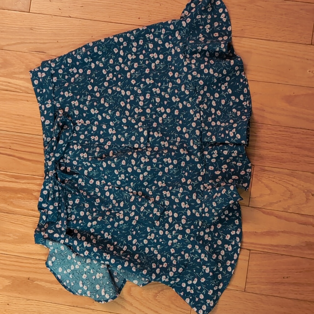 Floral Ruffle Wrap Mini Skirt - Picture 5 of 5